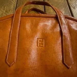 Vintage Fendi Leather Handbag/Lg Clutch